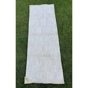 Cotton Chenille Runner Rug 68x24 Mid Century Retailer Tags White Vintage